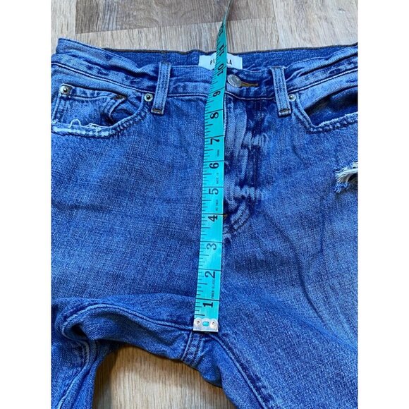 Pistola Distressed High-Waisted Blue Denim Jeans Size 26 Frayed Hem Straight-Leg - Picture 5 of 6